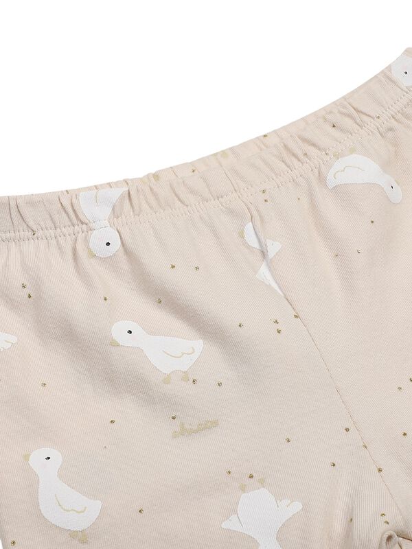 Girls Beige Printed Smock with Legging image number 5